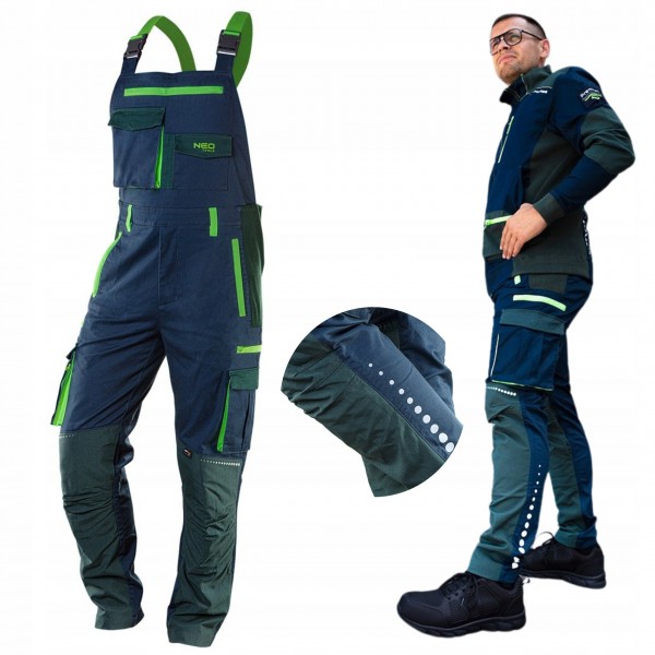 NEO SPODNIE OGRODNICZKI ROBOCZE PREMIUM DO PASA NA SZELKACH 81-246 L/52 NEO SPODNIE OGRODNICZKI ROBOCZE PREMIUM DO PASA NA SZELKACH 81-246 L/52