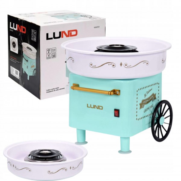 URZĄDZENIE MASZYNA DO WATY CUKROWEJ WÓZEK 450W WATA CUKROWA LUND 68250