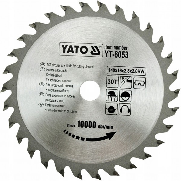YATO TARCZA TNĄCA WIDIOWA DO DREWNA TCT 140 X 16 MM 30Z YT-6053