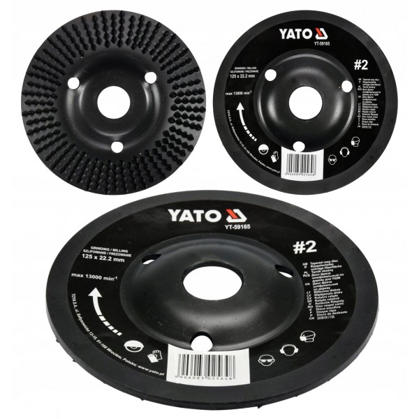 YATO YT-59165 TARNIK SKOŚNY DO DREWNA 125MM NR2 FREZOWANIE SZLIFOWANIE