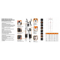 NEO SPODNIE ROBOCZE OGRODNICZKI SZELKI HD+ BIAŁE OXFORD 81-140 r. M/50