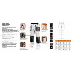 NEO SPODNIE DO PASA ROBOCZE HD+ BIAŁE WZMOCNIONE OXFORD 81-120 r. XXL/58