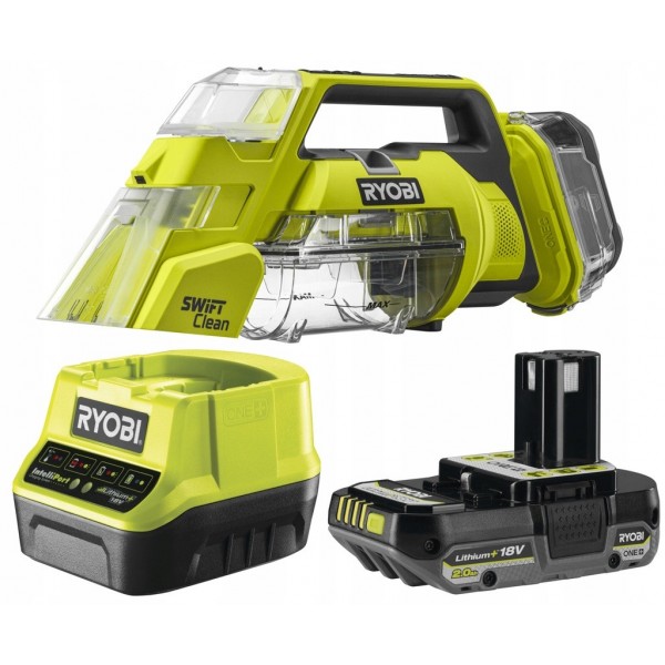 RYOBI RDC18-0 ODKURZACZ PIORĄCY AKUMULATOROWY +2Ah 18V 480 l/min ONE+ RYOBI RDC18-0 ODKURZACZ PIORĄCY AKUMULATOROWY +2Ah 18V 480 l/min ONE+