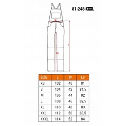 NEO SPODNIE OGRODNICZKI ROBOCZE HD SLIM NA SZELKACH OXFORD 81-248 S/48