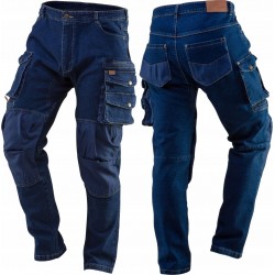NEO SPODNIE ROBOCZE DENIM DO PASA WZMOCNIONE BAWEŁNA OXFORD XXL/56 + PASEK