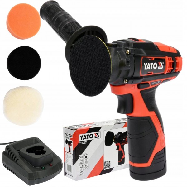 YATO POLERKA SAMOCHODOWA SZLIFIERKA AKUMULATOROWA 12V + 3GĄBKI YT-82903 YATO POLERKA SAMOCHODOWA SZLIFIERKA AKUMULATOROWA 12V + 3GĄBKI YT-82903