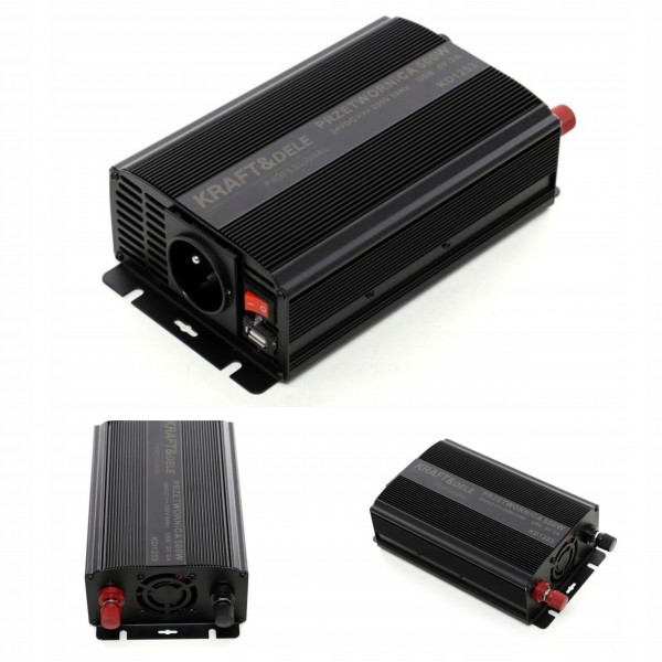Przetwornica prądu samochodowa 24V napięcie 750W wyjście USB Kraft&Dele Przetwornica prądu samochodowa 24V napięcie 750W wyjście USB Kraft&Dele