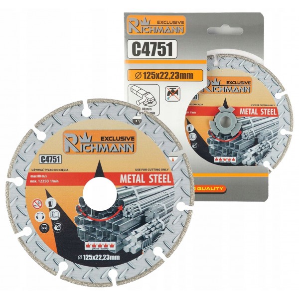 C4751 RICHMANN TARCZA DIAMENTOWA DO CIĘCIA METALU ŻELIWA STALI 125x1,4 MM