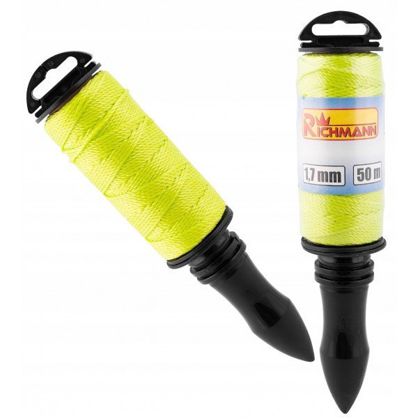 C3601 POLIPROPYLENOWY SZNUREK MURARSKI Z RĄCZKĄ 50M 1,7MM ZIELONY RICHMANN