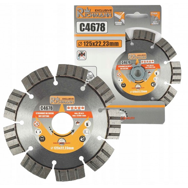 C4678 RICHMANN TARCZA DIAMENTOW DO BETONU ZBROJONEGO CEGŁY DACHÓWKI 125 MM