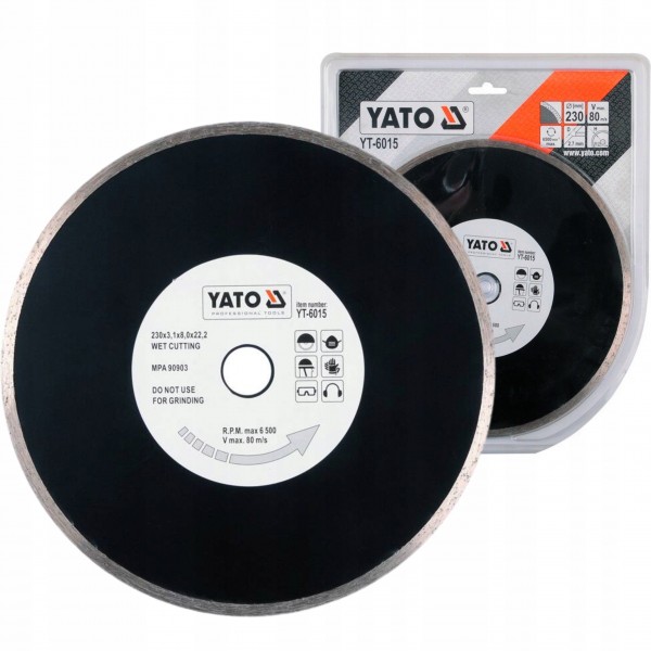 YATO TARCZA DIAMENTOWA SEGMENT CIĄGŁY DO CIĘCIA PŁYTEK 230x22.2mm YT-6015