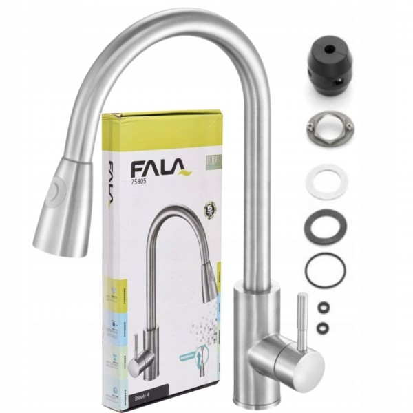 BATERIA KUCHENNA wyciągana wylewka ZLEWOZMYWAKOWA INOX STEELY 4 FALA 75805 BATERIA KUCHENNA wyciągana wylewka ZLEWOZMYWAKOWA INOX STEELY 4 FALA 75805