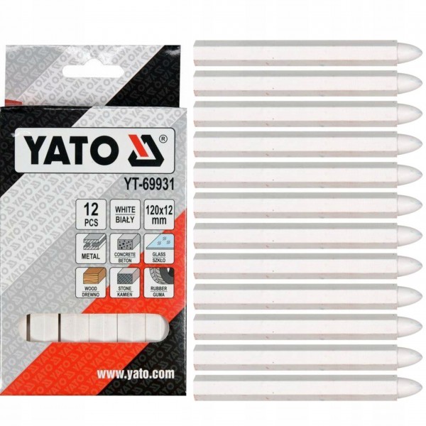YATO KREDA TECHNICZNA DO ZNAKOWANIA BIAŁA OPK 12 SZT YT-69931