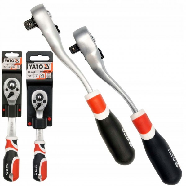YATO ZESTAW 2 SZTUKI GRZECHOTKI WYGIĘTE 1/2'' i 1/4'' YT-0730 + YT-0732 YATO ZESTAW 2 SZTUKI GRZECHOTKI WYGIĘTE 1/2'' i 1/4'' YT-0730 + YT-0732