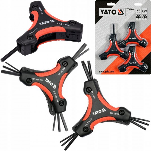 YATO ZESTAWY KLUCZY IMBUSOWYCH sześciokątna Torx 26 SZTUK YT-05644 YATO ZESTAWY KLUCZY IMBUSOWYCH sześciokątna Torx 26 SZTUK YT-05644