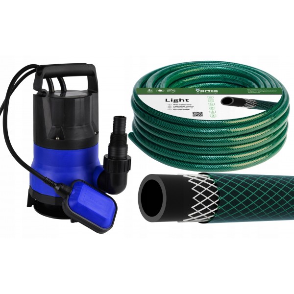 GEKO POMPA ZANURZENIOWA PŁYWAK WODA CZYSTA BRUDNA SZAMBA +Wąż PCV 20m 1" GEKO POMPA ZANURZENIOWA PŁYWAK WODA CZYSTA BRUDNA SZAMBA +Wąż PCV 20m 1"