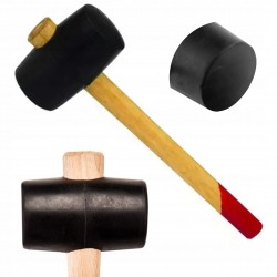 DEDRA MŁOTEK BLACHARSKI GUMOWY CZARNY ŚR 65MM 570G DREWNIANY TRZONEK 13M252