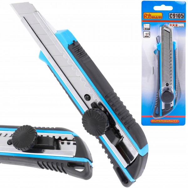 RICHMANN UNIWERSALNY NOŻYK DO TAPET 18 MM 155mm STALOWY KORPUS C9105 RICHMANN UNIWERSALNY NOŻYK DO TAPET 18 MM 155mm STALOWY KORPUS C9105