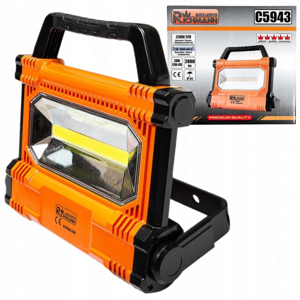 RICHMANN LAMPA WARSZTATOWA HALOGENOWA AKUMULATOR COB-LED 30W, 2800 LM C5943 RICHMANN LAMPA WARSZTATOWA HALOGENOWA AKUMULATOR COB-LED 30W, 2800 LM C5943