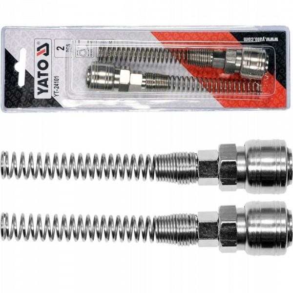 YATO SZYBKOZŁĄCZE F ZE SPRĘŻYNĄ NA WĄŻ 6X10mm 2 SZTUKI KOMPLET YT-24101