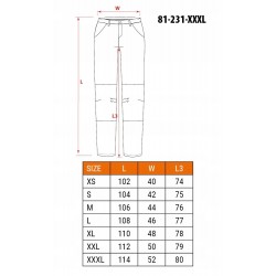 NEO SPODNIE ROBOCZE PREMIUM + PASEK 4 WAY STRETCH ODBLASKOWE 81-231 XS/46