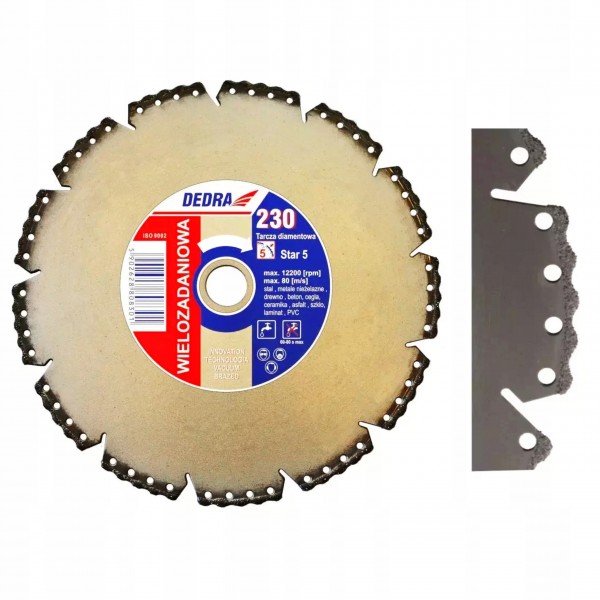 DEDRA TARCZA DIAMENTOWA WIELOZADANIOWA VACUUM BRAZED 230x22,2MM DEDRA H1087