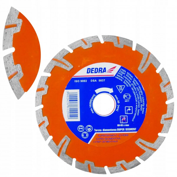 DEDRA TARCZA DIAMENTOWA SUPER TURBO ZBROJONY BETON KAMIEŃ 150x22,2MM H1244