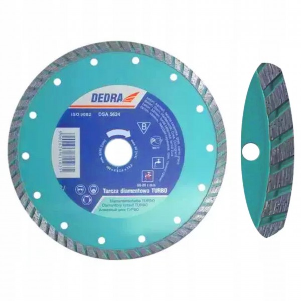DEDRA TARCZA DIAMENTOWA TURBO DO CIĘCIA GLAZURY GRES 150x22,2MM DEDRA H1102