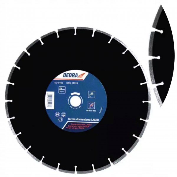 DEDRA TARCZA DIAMENT LASER DO ASFALTU SUCHO MOKRO 350MMX25,4MM DEDRA H1183