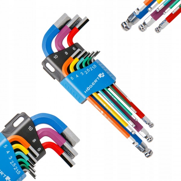 HOGERT ZESTAW 9 KLUCZY 6-KĄTNYCH 1.5-10MM HT1W806 HOGERT ZESTAW 9 KLUCZY 6-KĄTNYCH 1.5-10MM HT1W806