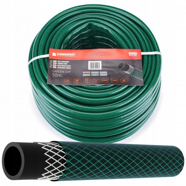 WĄŻ OGRODOWY 3-WARSTWOWY 20BAR 3/4" 50M DO PODLEWANIA PRODUKT POLSKI PM1150 WĄŻ OGRODOWY 3-WARSTWOWY 20BAR 3/4" 50M DO PODLEWANIA PRODUKT POLSKI PM1150