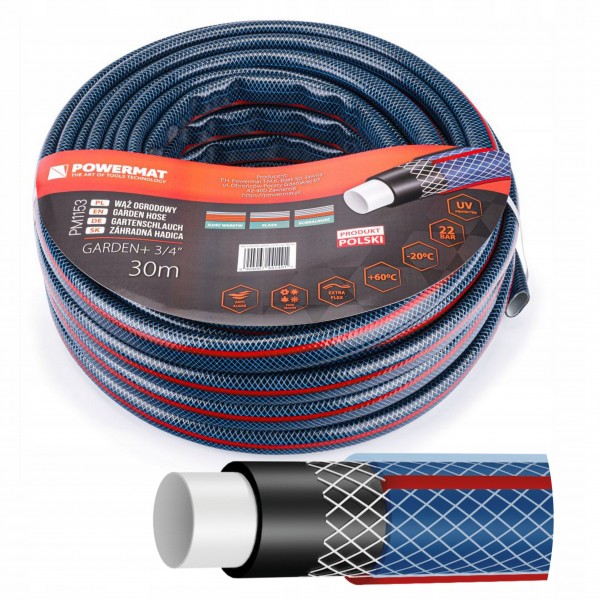 WĄŻ OGRODOWY 4-WARSTWOWY DO PODLEWANIA 22BAR 3/4'' 30M PRODUKT POLSKI WĄŻ OGRODOWY 4-WARSTWOWY DO PODLEWANIA 22BAR 3/4'' 30M PRODUKT POLSKI