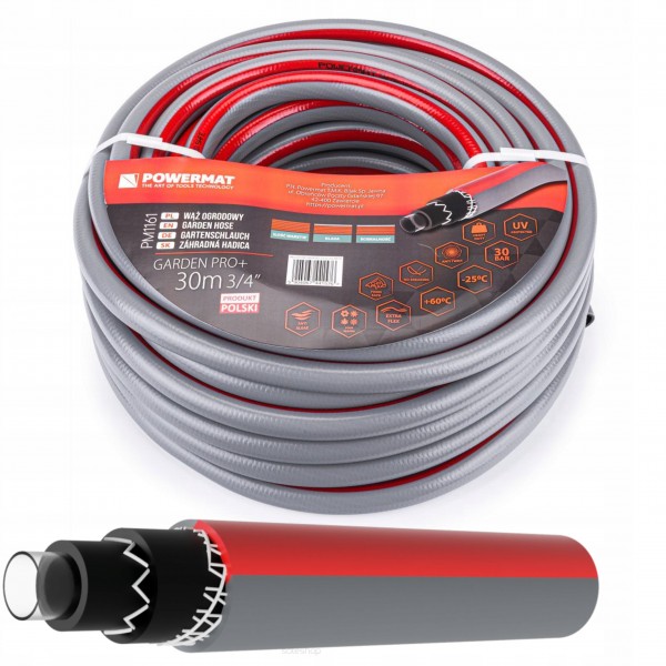 WĄŻ OGRODOWY ZBROJONY 6-WARSTWOWY 30BAR 3/4'' 30M DO WODY PRODUKT POLSKI WĄŻ OGRODOWY ZBROJONY 6-WARSTWOWY 30BAR 3/4'' 30M DO WODY PRODUKT POLSKI