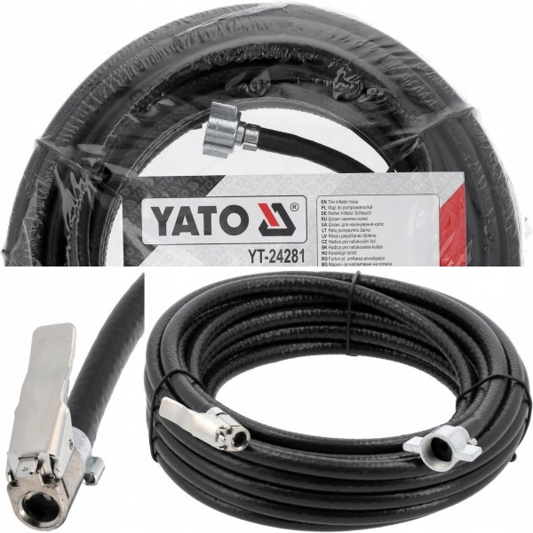 YATO WĄŻ PNEUMATYCZNY 6X10MM 12M 10BAR POMPOWANIA KÓŁ ZE ZŁĄCZKAMI YT-24281 YATO WĄŻ PNEUMATYCZNY 6X10MM 12M 10BAR POMPOWANIA KÓŁ ZE ZŁĄCZKAMI YT-24281