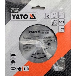 YATO PIŁA TARCZOWA WZDŁUŻNE KĄTOWE CIĘCIE DREWNA WIDIOWA 160MM 18Z YT-6055
