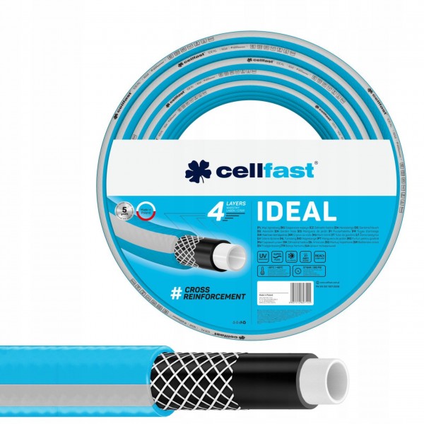 CELLFAST WĄŻ OGRODOWY IDEAL 4 WARSTWOWY 27bar 3/4" 50m NIESKRĘCAJĄCY SIĘ