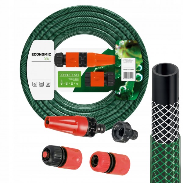 CELLFAST WĄŻ OGRODOWY 3-WARSTWY 1/2" 15M +ZRASZACZ ZŁĄCZKI PRODUKT POLSKI