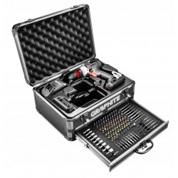 GRAPHITE ZESTAW WIERTARKO WKRĘTARKA 2x2ah 18V 10mm UCHWYT +109el WALIZKA