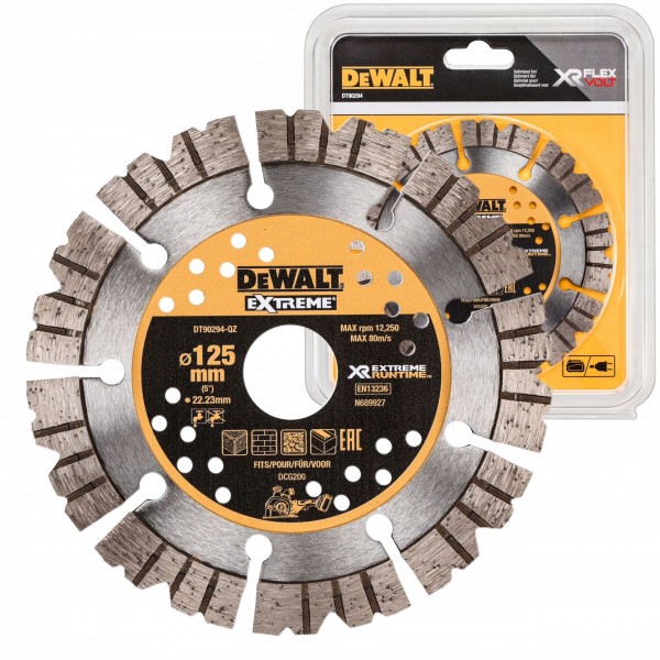 DeWALT TARCZA DIAMENTOWA DO BETONU 125x22 mm EXTREME RUNTIME DT90294-QZ