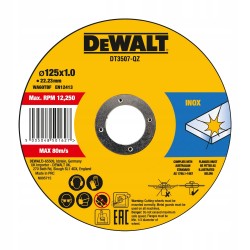 DeWALT TARCZA TNĄCA DO STALI INOX 125x22,23x1,0mm ZESTAW 10 SZTUK DT3507