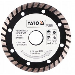 YATO TARCZA DIAMENTOWA, SEGMENTOWA TURBO DO BETONU KOSTKI 115 MM YT-6022