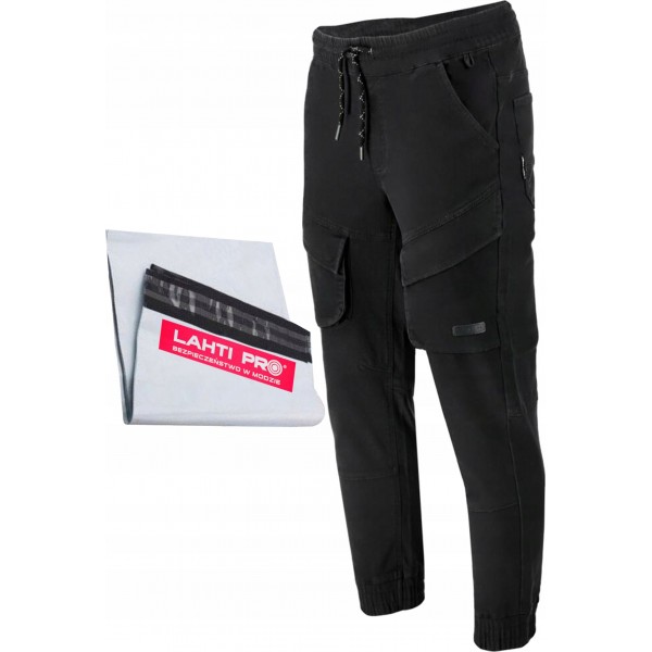 LAHTI PRO SPODNIE ROBOCZE JOGGERY BAWEŁNIANE MĘSKIE CZARNE BHP L40536 XXXL LAHTI PRO SPODNIE ROBOCZE JOGGERY BAWEŁNIANE MĘSKIE CZARNE BHP L40536 XXXL