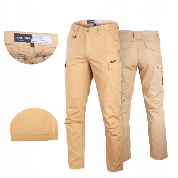 LAHTI PRO SPODNIE ROBOCZE bojówki Slim Fit CE L405210 BEŻOWE r. L LAHTI PRO SPODNIE ROBOCZE bojówki Slim Fit CE L405210 BEŻOWE r. L