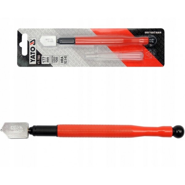 YATO NÓŻ OLEJOWY DO CIĘCIA SZKŁA 177MM RUCHOMA GŁOWICA KÓŁKO TNĄCE YT-7560 YATO NÓŻ OLEJOWY DO CIĘCIA SZKŁA 177MM RUCHOMA GŁOWICA KÓŁKO TNĄCE YT-7560