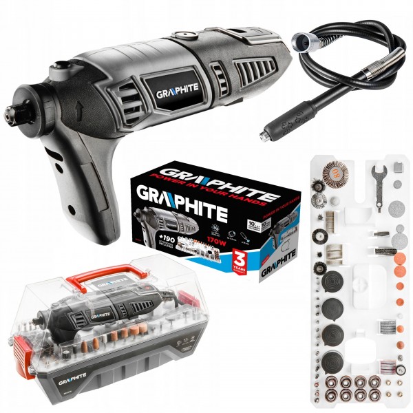 GRAPHITE MINISZLIFIERKA SZLIFIERKA WIELOFUNKCYJNA GRAWEGKA 170W + OSPRZĘT GRAPHITE MINISZLIFIERKA SZLIFIERKA WIELOFUNKCYJNA GRAWEGKA 170W + OSPRZĘT