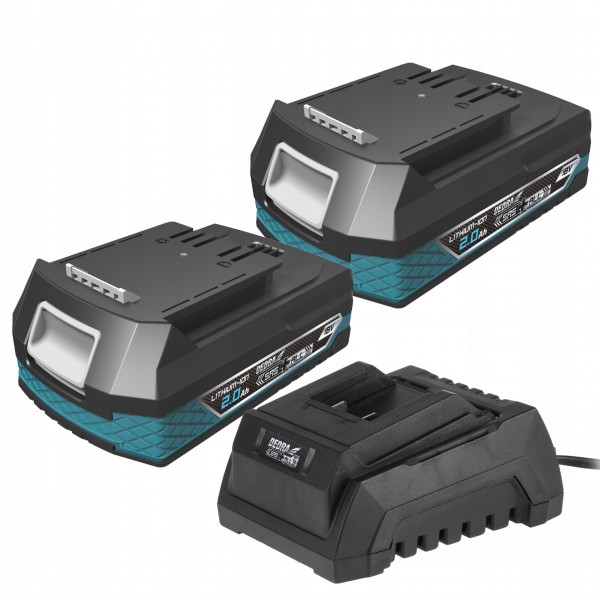 ZESTAW ŁADOWARKA DEDRA AKUMULATOR LI-ion 18V+2x2Ah ZESTAW ŁADOWARKA DEDRA AKUMULATOR LI-ion 18V+2x2Ah