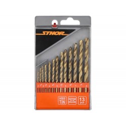 STHOR WIERTŁA DO METALU STAL HSS TYTAN ŚREDNICA 2-8 MM 13 SZTUK ETUI 22310