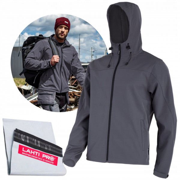 LAHTI PRO KURTKA ROBOCZA BLUZA MĘSKA SOFTSHELL KAPTUR L40934 ROZMIAR 3XL LAHTI PRO KURTKA ROBOCZA BLUZA MĘSKA SOFTSHELL KAPTUR L40934 ROZMIAR 3XL