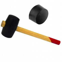 DEDRA MŁOTEK BLACHARSKI GUMOWY CZARNY ŚR 65MM 570G DREWNIANY TRZONEK 13M252