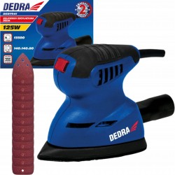 DEDRA SZLIFIERKA OSCYLACYJNA SIECIOWA DELTA 125W 12X PAPIER ŚCIERNY DED7941